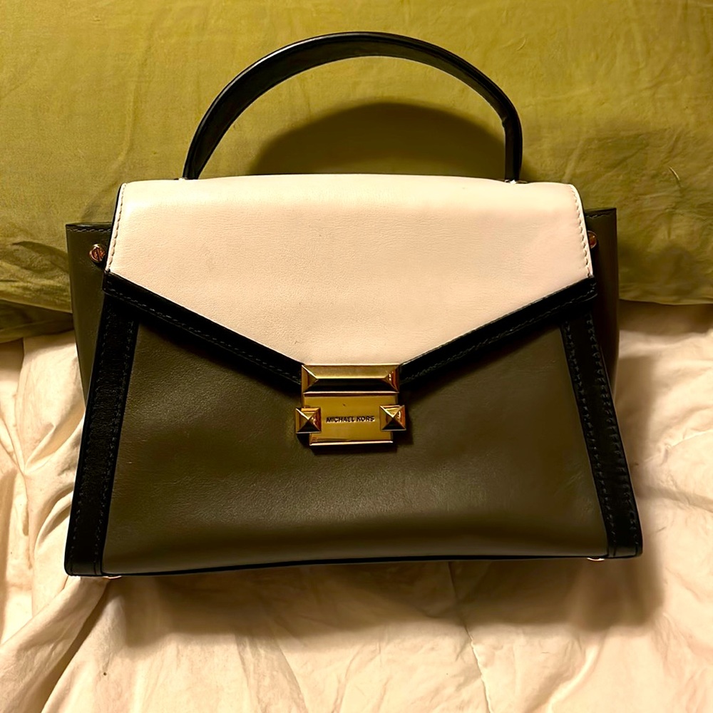 Micheal Kors olive green satchel